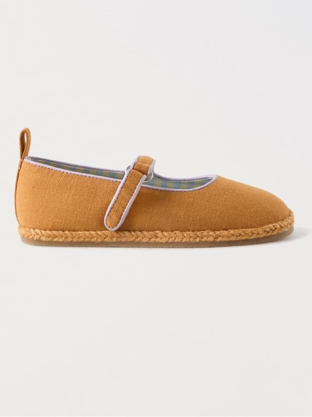 Zara Kids Orange Linen Mary Jane Shoes size 5.5